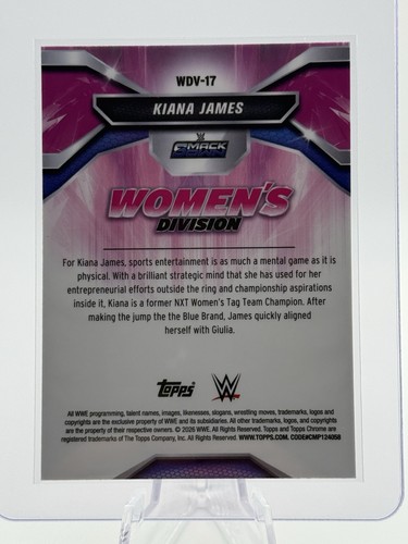 2026 Topps Chrome WWE - Women's Division Kiana James #WDV-17 Refractor - Afbeelding 2 van 2