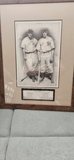 Framed Picture NY YANKEE LEGENDS. Lou Gerig And Joe Di Maggio. 18x24. 