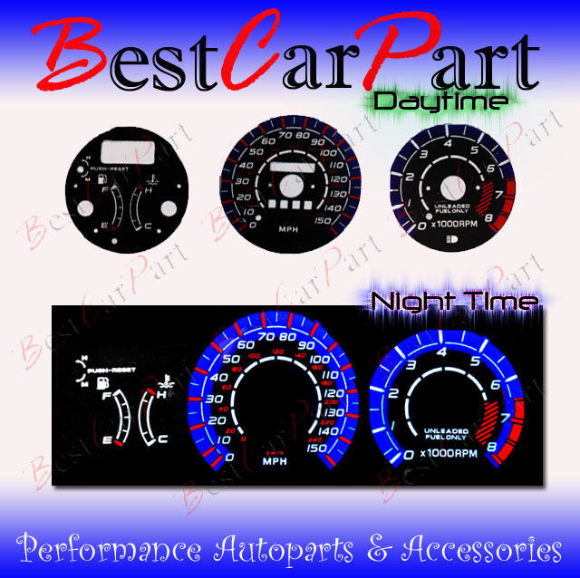 92-95 Mazda MX-3 MX3 w/ RPM INDIGLO GLOW BLUE/WHITE EL REVERSE GAUGES