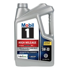 [2PACK] Mobil 1 High Mileage Full Synthetic Motor Oil 5W-30, 5 Quart.