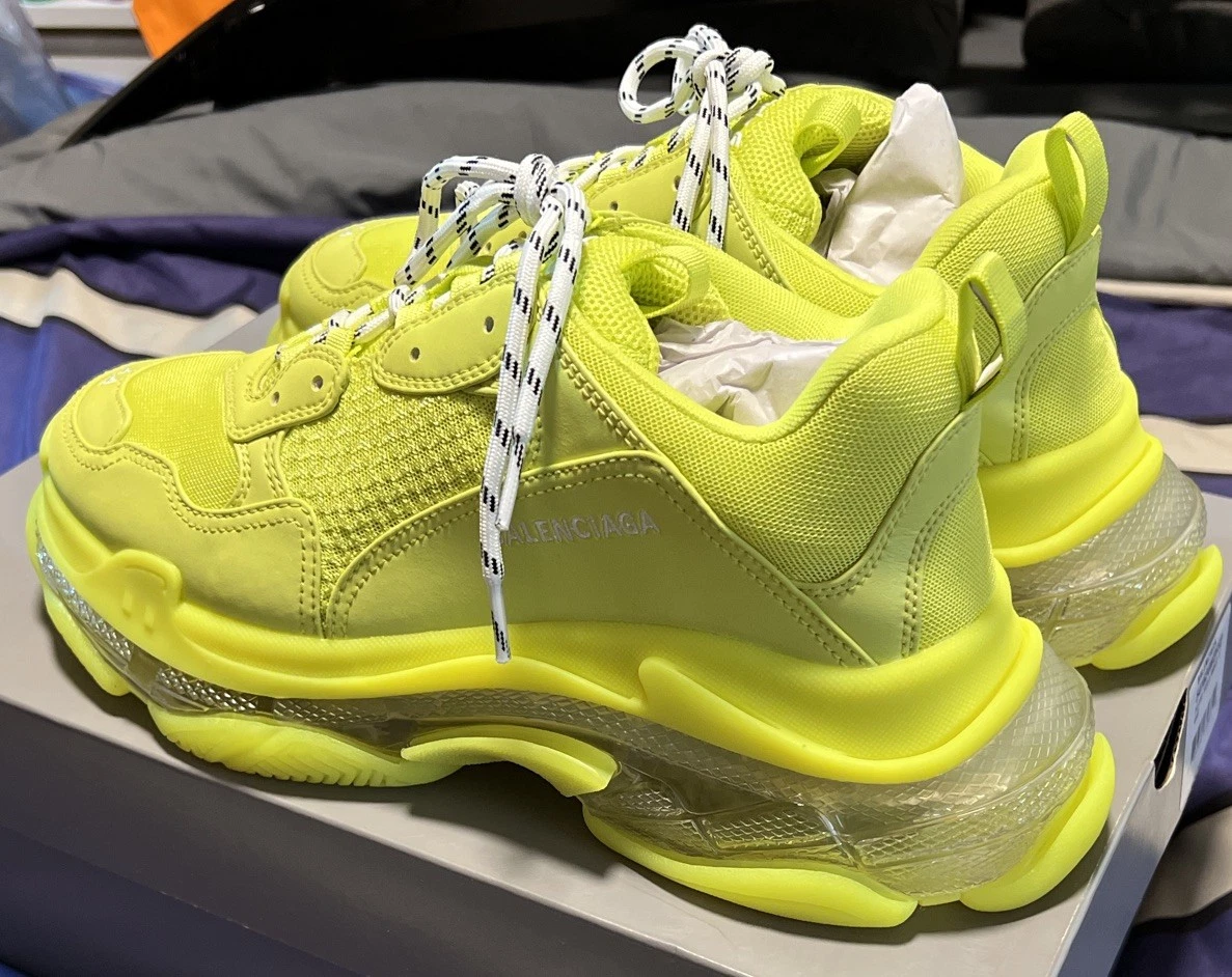 Balenciaga Triple S Sneaker Black Yellow Fluo for sale | eBay