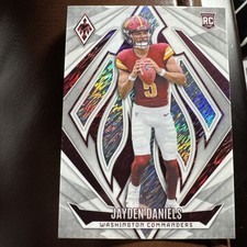 2024 Panini Phoenix Jayden Daniels White Shimmer Prizm SSP #198 RC Commanders