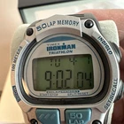 Vtg Timex Ironman Triathlon Watch Men Silver Tone Blue 50 Lap New Battery 1999