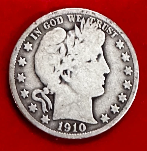 1910-P Barber Half Dollar 50C Good G / Very Good Semi Key Date