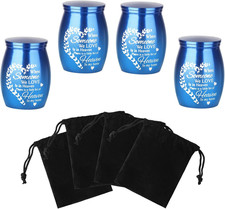 Mini Urns for Ashes Keepsake Set of 4, Small Cremation Keepsake Urns for Human/P