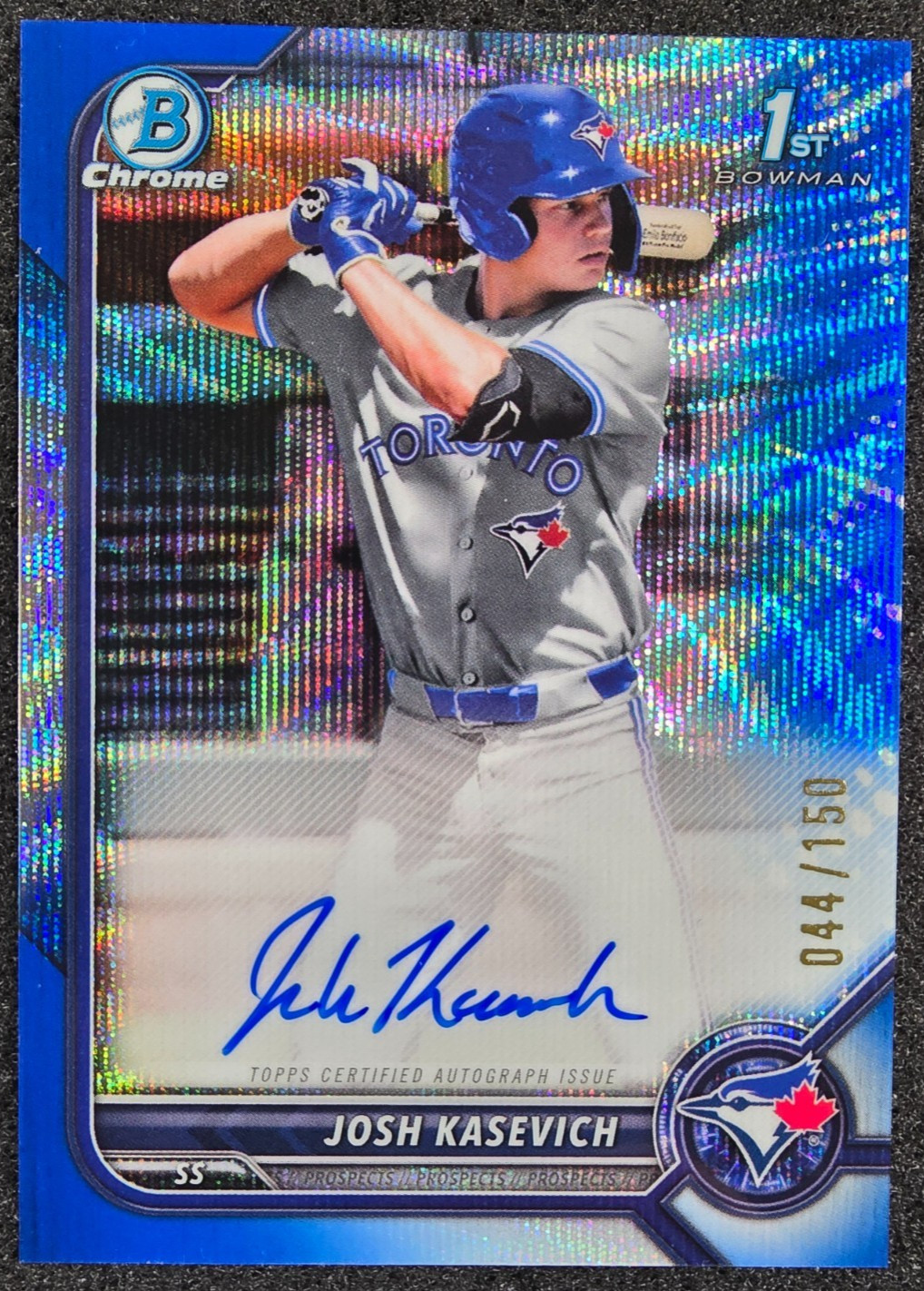 2022 Bowman Draft Chrome 1st Blue Wave Refractor AUTO /150 Josh Kasevich #CDA-JK