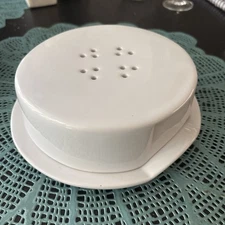 Crate And Barrel Brie Cheese Baking Dish Baker White Stoneware Ventilated Lid