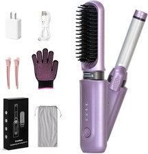 Cordless Hair Straightener Curler 2 in 1, Rechargeable Travel Size Hair Tools,