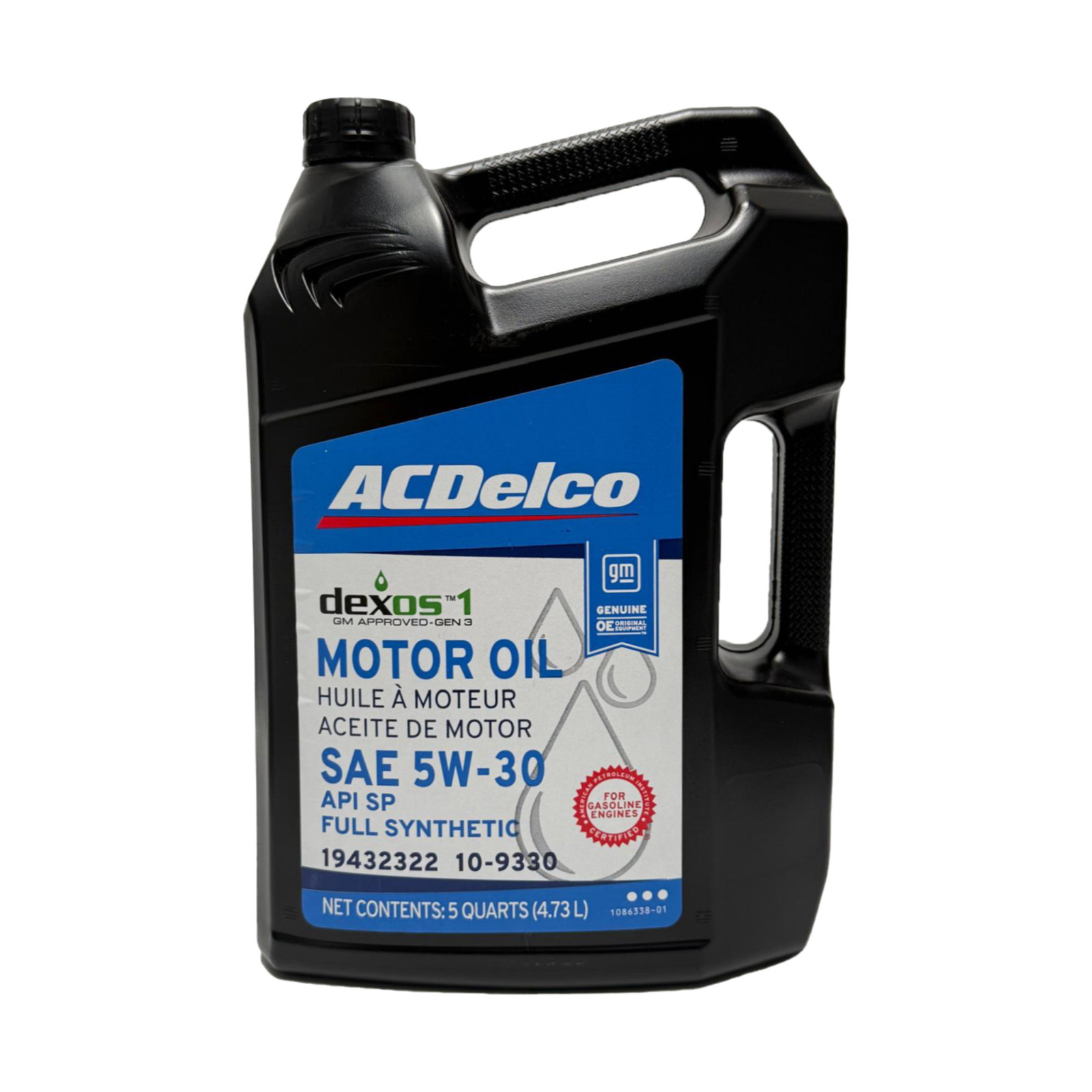 ACDelco 10-9330 19432322 dexos1 GEN 3 Full Synthetic 5W-30 Motor Oil - 5 qt