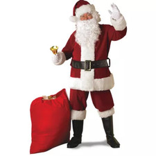 Men's Crimson Classic Santa Suit Costume - Deluxe