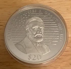 CIVIL WAR Ulysses S Grant 1822-1885 $20 999 SILVER COIN COA #00586
