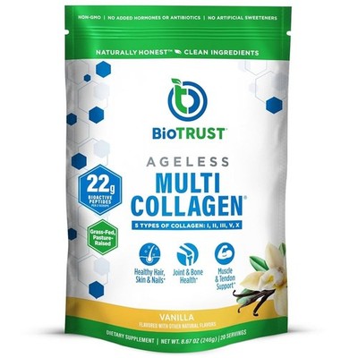 BioTrust Ageless Multi Collagen Peptides Powder   5 Types (I, II, III, V, X)