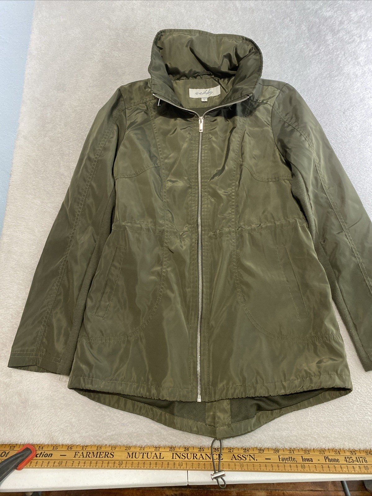 Sebby Collection Raincoat Jacket Soft-Shell Green… - image 5