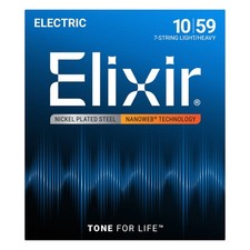 Saiten E-Gitarre Elixir Nanoweb 7-String Light/Heavy .010-059 Gitarrensaiten E-