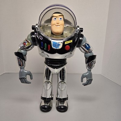 For Parts - Broken Wings - Thinkway Chrome Buzz Lightyear Disney 12  1995