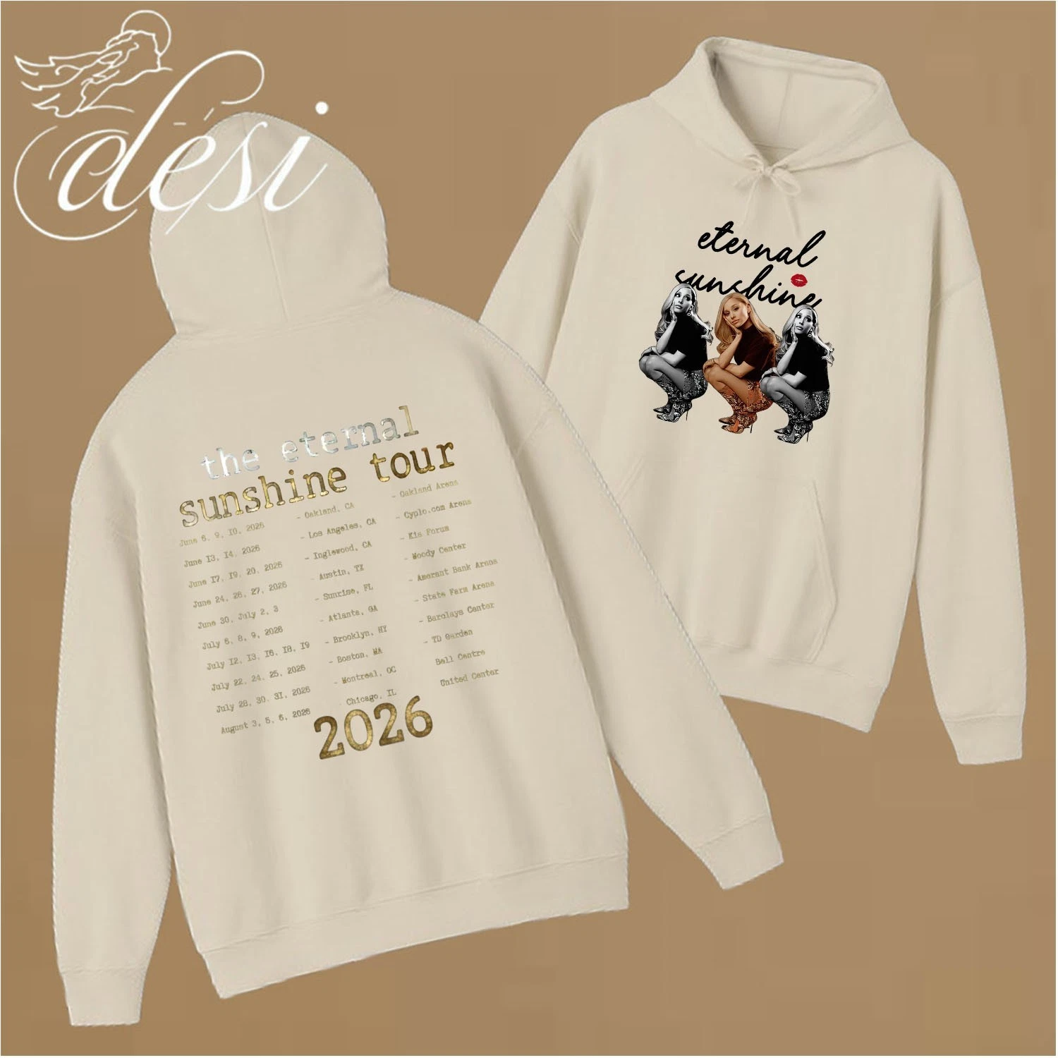 Ariana Eternal Sunshine Tour 2026 Double Sided Hoodie