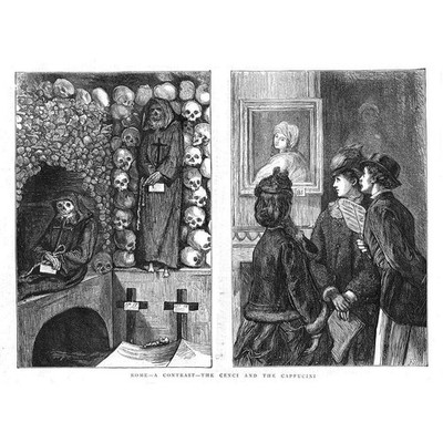 ROM Die Cenci und die Cappucini - Antiker Druck 1872