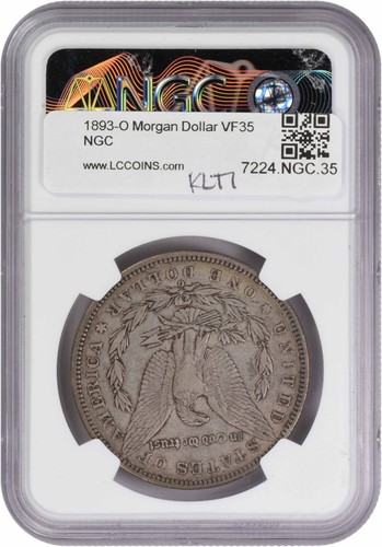 1893-O Morgan Silver Dollar VF35 NGC - Picture 2 of 4