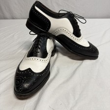 Allen Edmonds Shoes Men 9 D Broadstreet Derby Spectator Wingtip Black and White