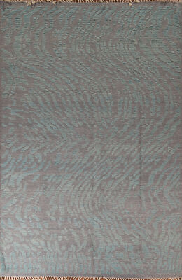 Gray/ Blue Moroccan Abstract Area Rug 9x13 Handmade Wool Living Room Carpet