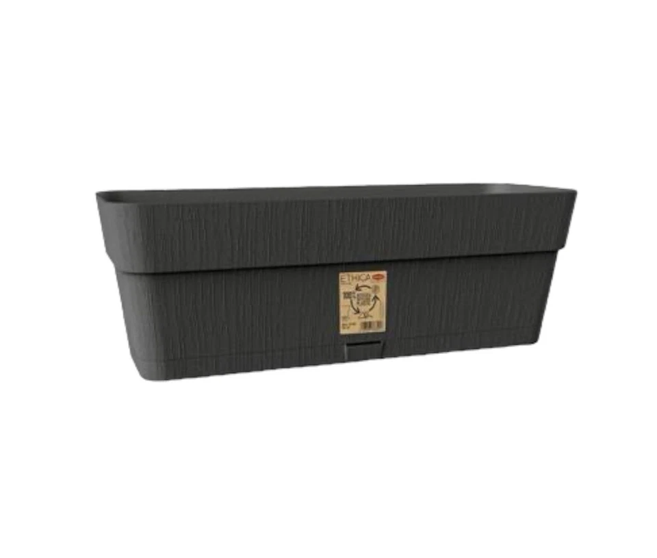 Vaso Fioriera Plastica Rettangolare Balcone Giardino Terrazzo interno balconetta - Immagine 3 di 4