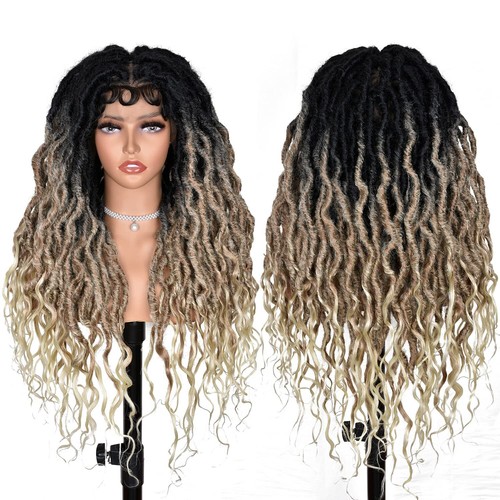 24inch Full Lace Faux Locs Wigs for Black Women Goddess Faux Locs Crochet Hair - Picture 18 of 55