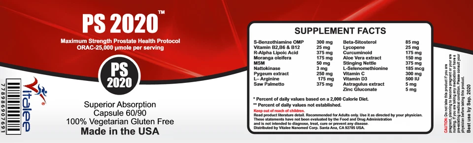  Ayudante de HPB de próstata. Reloj Gleason puntuación baja con PS2020.(Tapas 60ct)  Foto 3 de 4