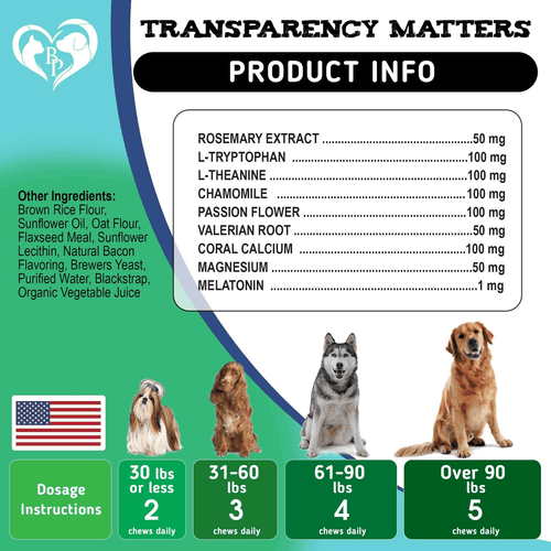 Hemp Calming Chews for Dogs Puppy Pet Separation Anxiety Relief Treats for Dog - Picture 5 of 6