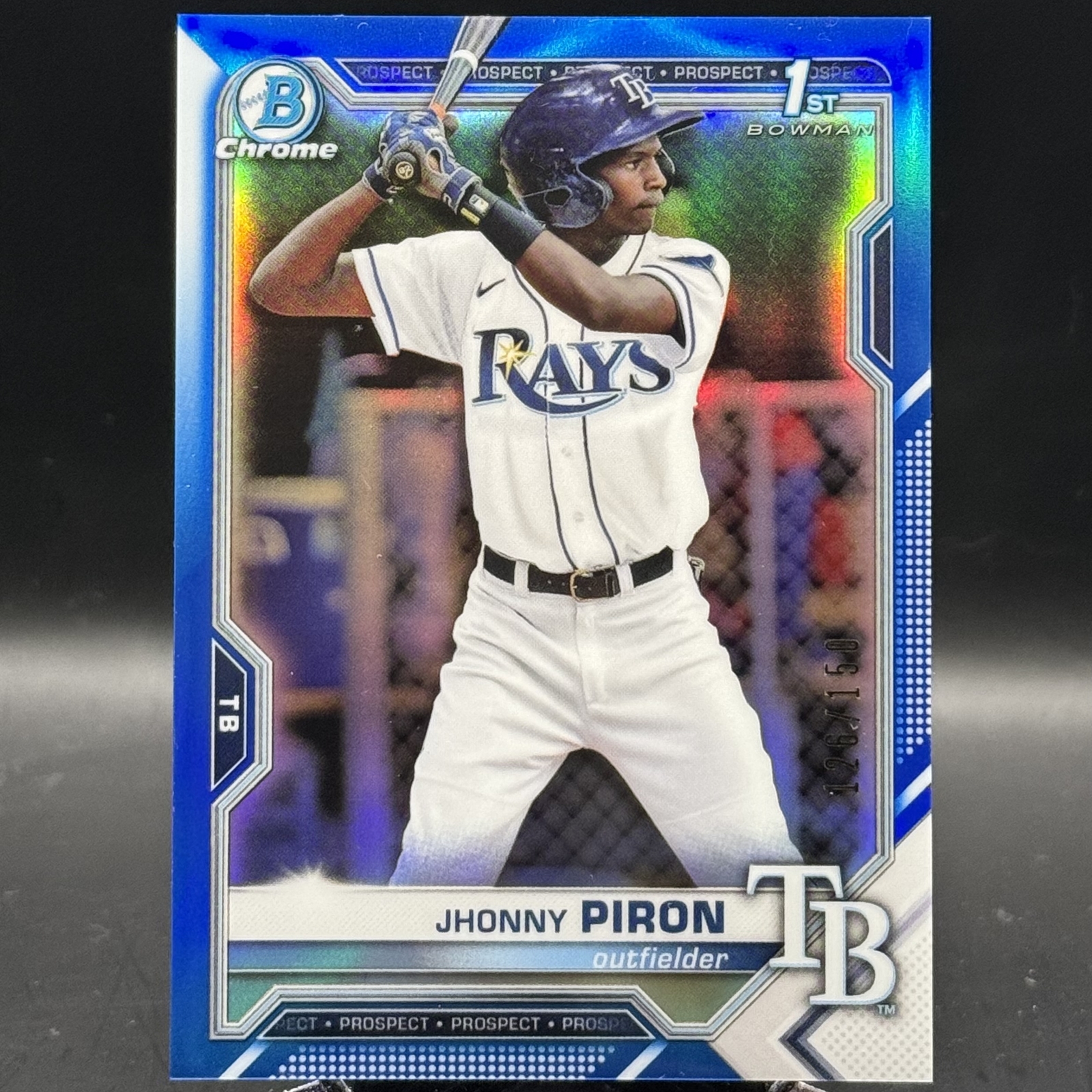 2021 Bowman Chrome JHONNY PIRON Blue Refractor #BCP-239 /150 - Tampa Bay Rays