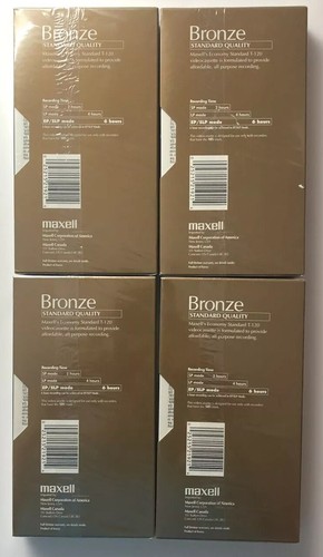 LOT of 4 Maxell Bronze T-120 Standard Quality 6 Hours VHS Tapes NEW SEALED - Picture 3 of 4