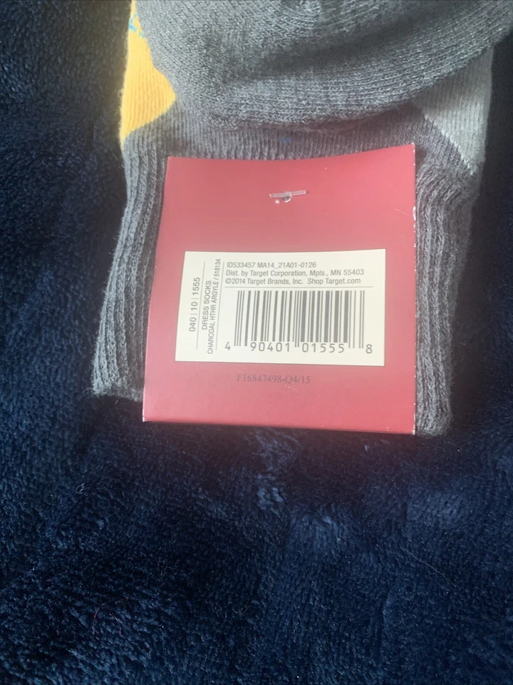 Calcetines de vestir MERONA para hombre gris/amarillo/azul nuevos talla 6-12 Foto 4 de 4