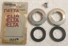 DELTA FAUCET SMALL BRASS RINGS RP18218 CHROME WITH LIFT ROD KNOB NOS LAVATORY