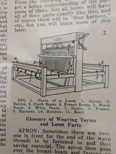 Antique 1930s OAK Floor Weaving Loom with Bench- 46" wide