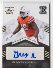 2021 Leaf Ultimate Draft Gregory Rousseau XRC Gold Parallel SP /50 BA-GR1