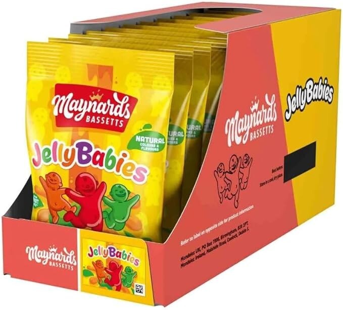 Full Box of 10 Bags 130g Maynards Bassetts Jelly Babies Retro