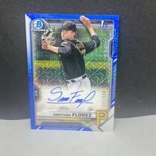 2021 Bowman Chrome SANTIAGO FLOREZ 1st Bowman HTA CHOICE REFRACTOR AUTO /150