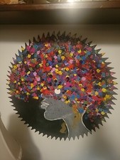 Hand Painted Saw Blade African Art