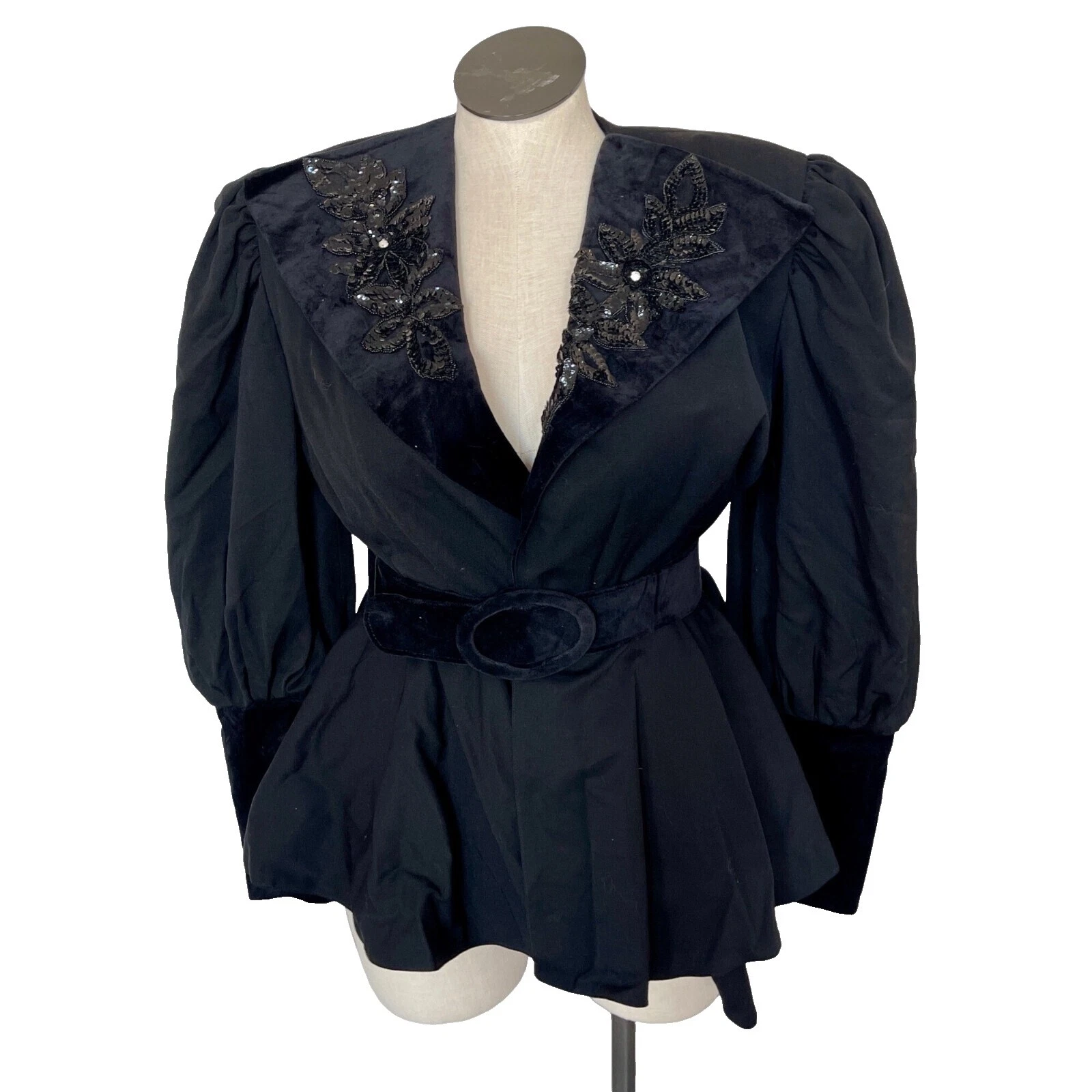 Terciopelo Victoriano Negro Vintage abrigos, chaquetas y chalecos para Mujeres