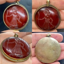 Roman Wonderful unique Agate old intaglio stone brass Lovely Pendant 