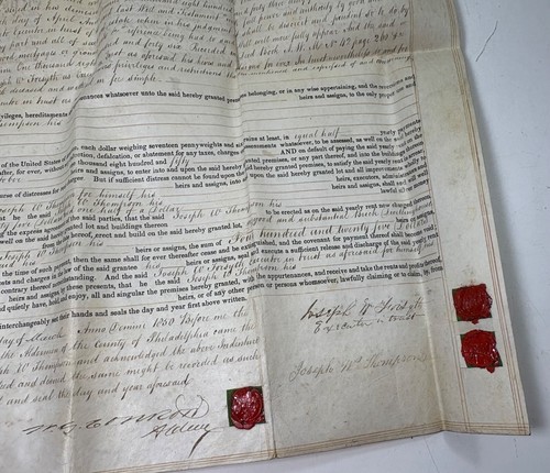 1850s Deed/Indenture On Vellum PHILADELPHIA PA Spring Garden Duane St & Brown St - Picture 7 of 15