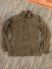 Vintage 70s USMC Sateen OG-107 Shirt Green Fatigue  14 1/2 