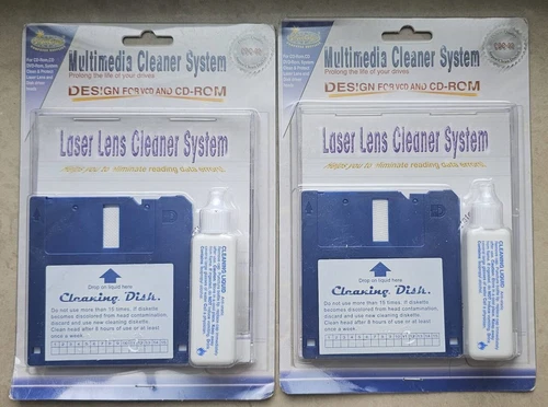 Lot of 2 3.5" Inch Floppy Drive Cleaning Kit Multimedia Cleaning System