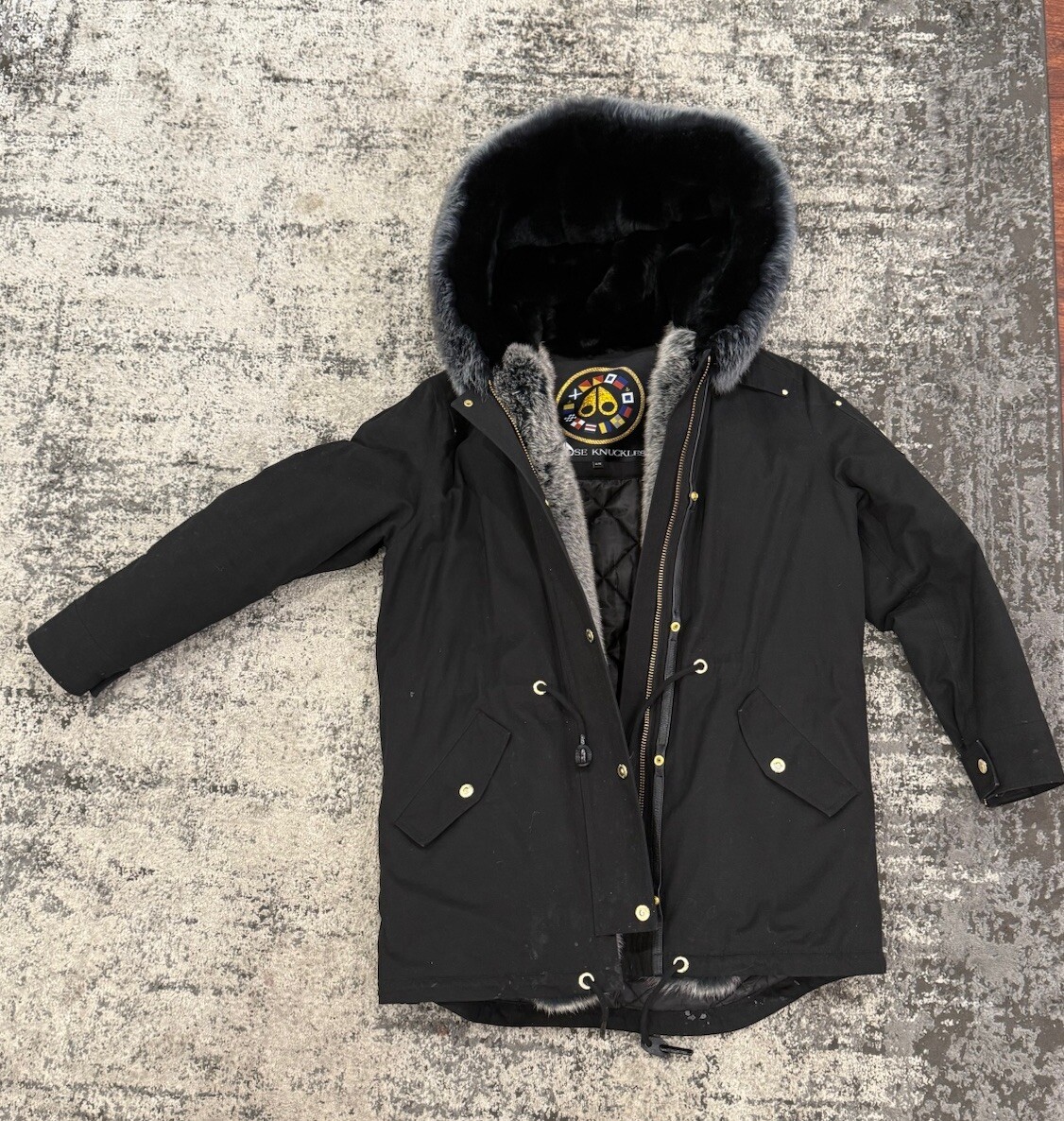 MOOSE KNUCKLES Women’s Stellar Canvas Parka Rabbit Fur Authentic