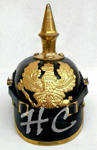 Leather Armor Spike Helmet German Pickelhaube Prussian Helmet WW1 Costume Gift