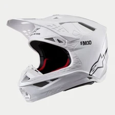 Alpinestars 2026 Supertech SM10 Solid White Glossy Motocross Helmet MX Quad