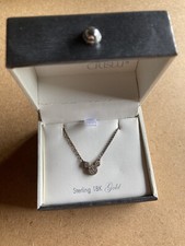 Disney Parks Authentic Sterling Silver Mickey Mouse Necklace Rhinestones Dainty