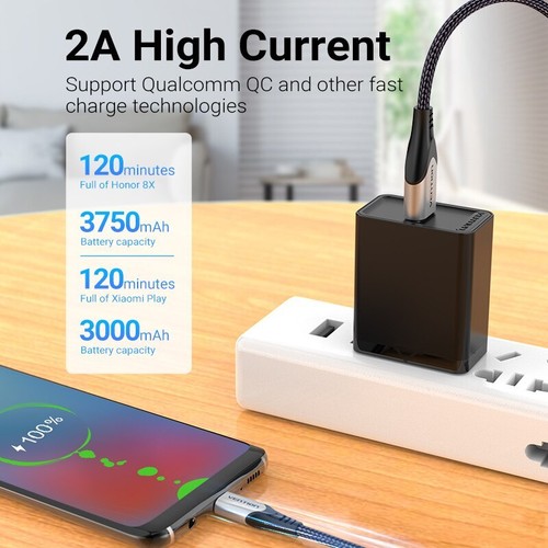 2 Pack Micro USB Cable 3A Nylon Fast Charging USB Cable for Xiaomi Samsung HTC - 第 2/28 張圖片
