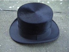 458 - Superb. Antique Continental Black Silk Top Hat Sz 7 1/8 ..