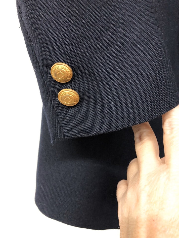 Boys Claiborne Sz 10 Wool Blend Navy Blue Dress Suit Jacket Blazer W