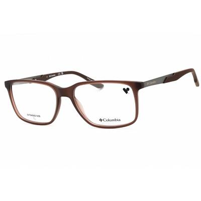 Columbia Men's Eyeglasses Matte Brown Crystal Rectangular